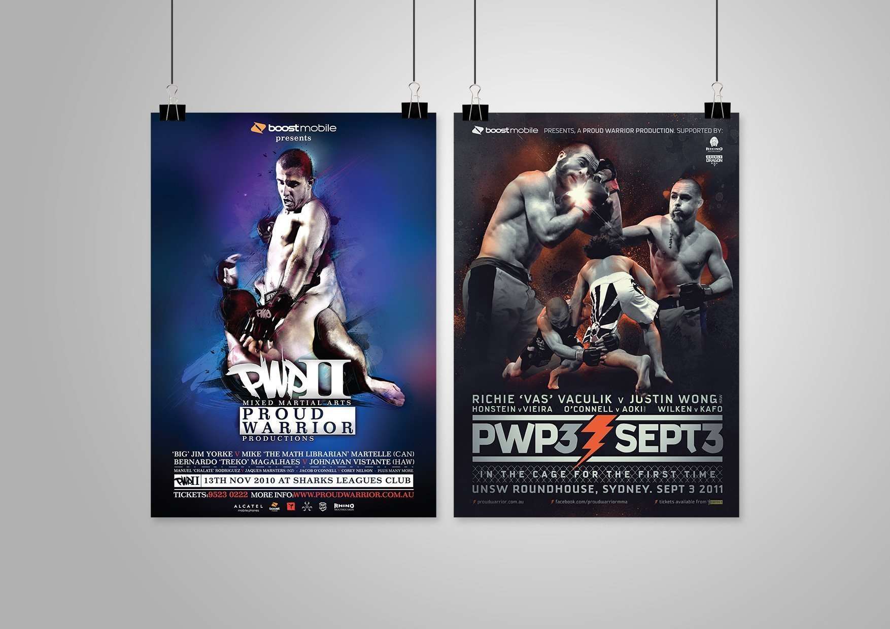 Proud Warrior Productions PWP MMA posters