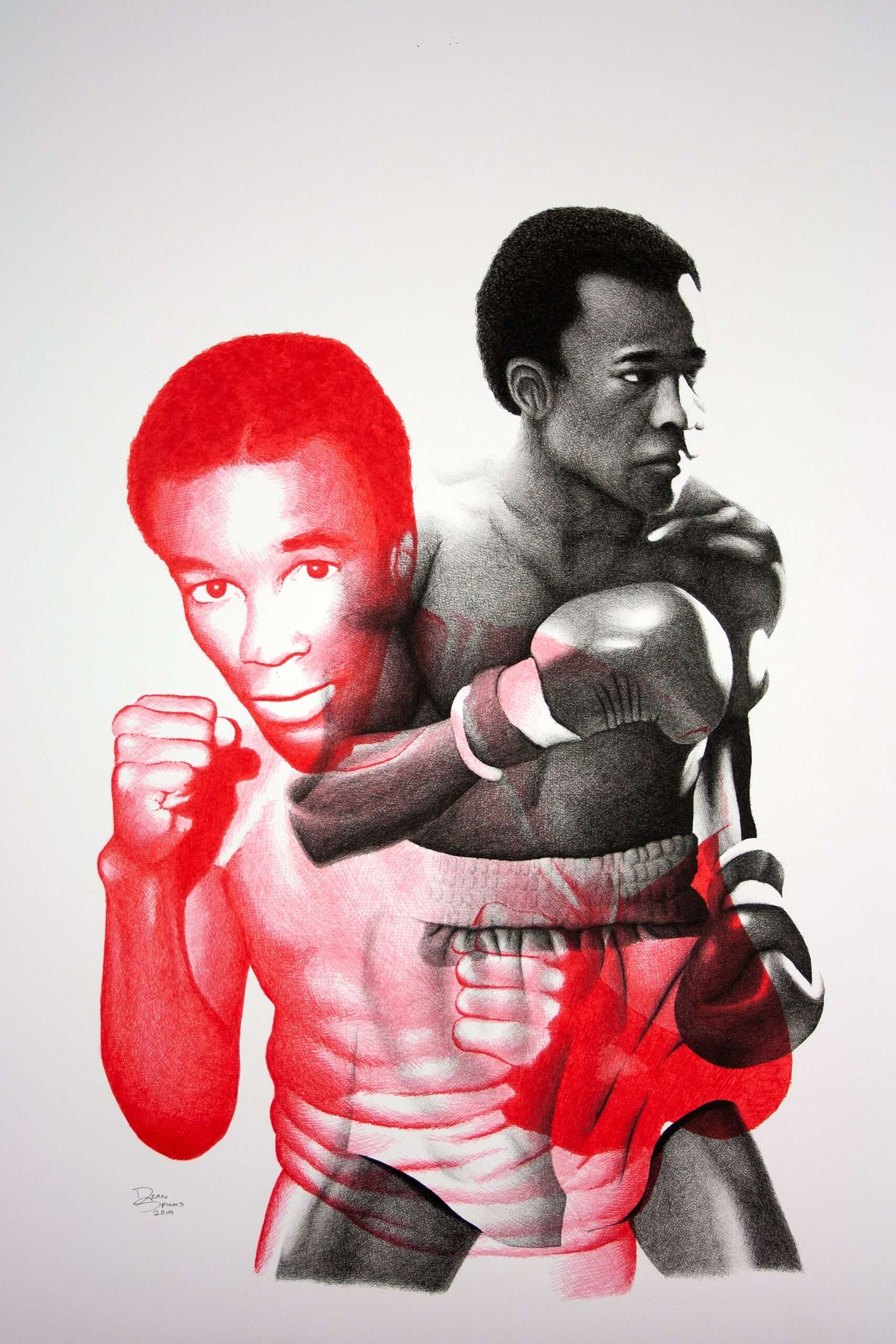Sugar Ray Leonard drawing by Dean Spinks