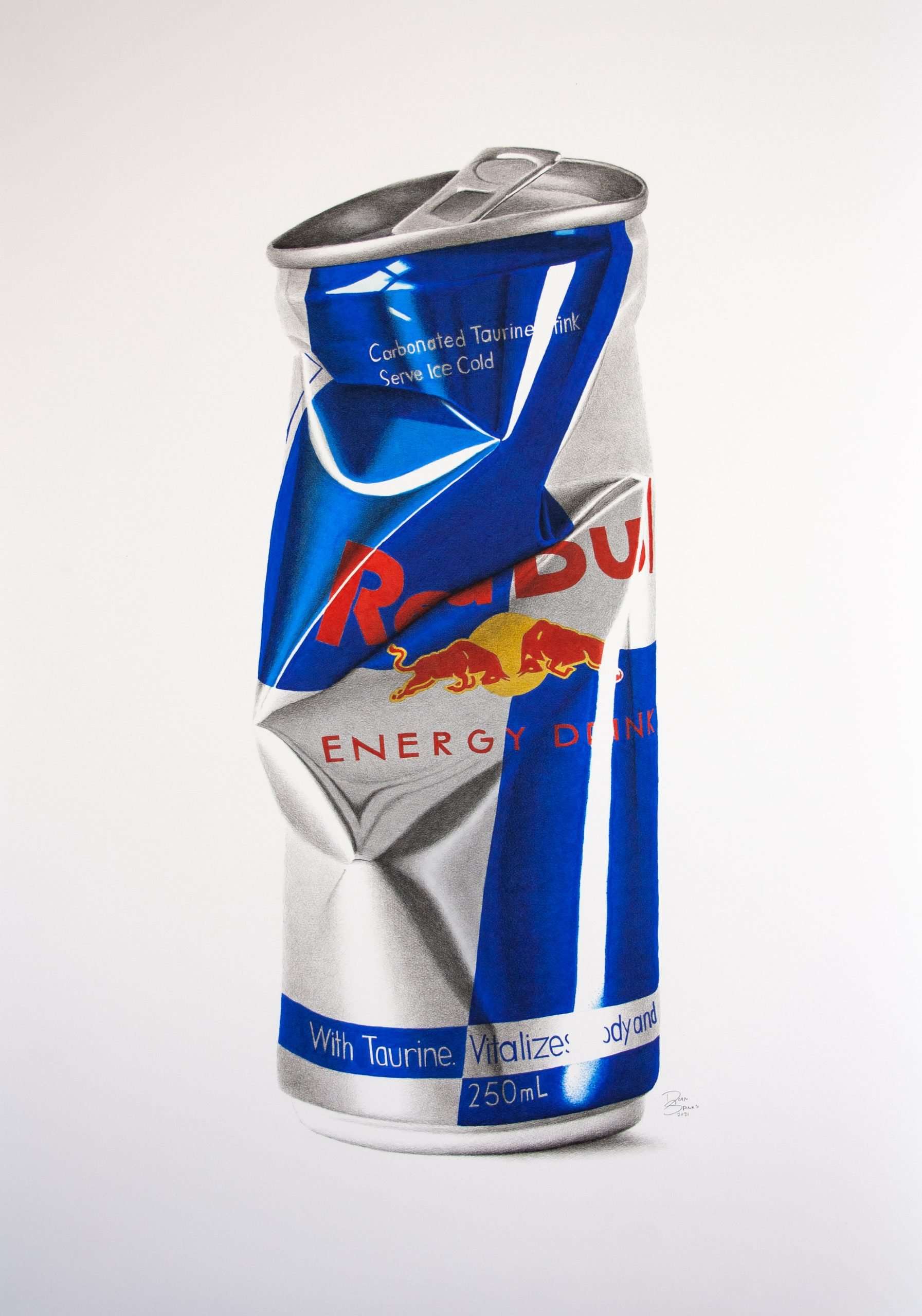 Red Bull Can | Original Artwork – Dean Spinks Art