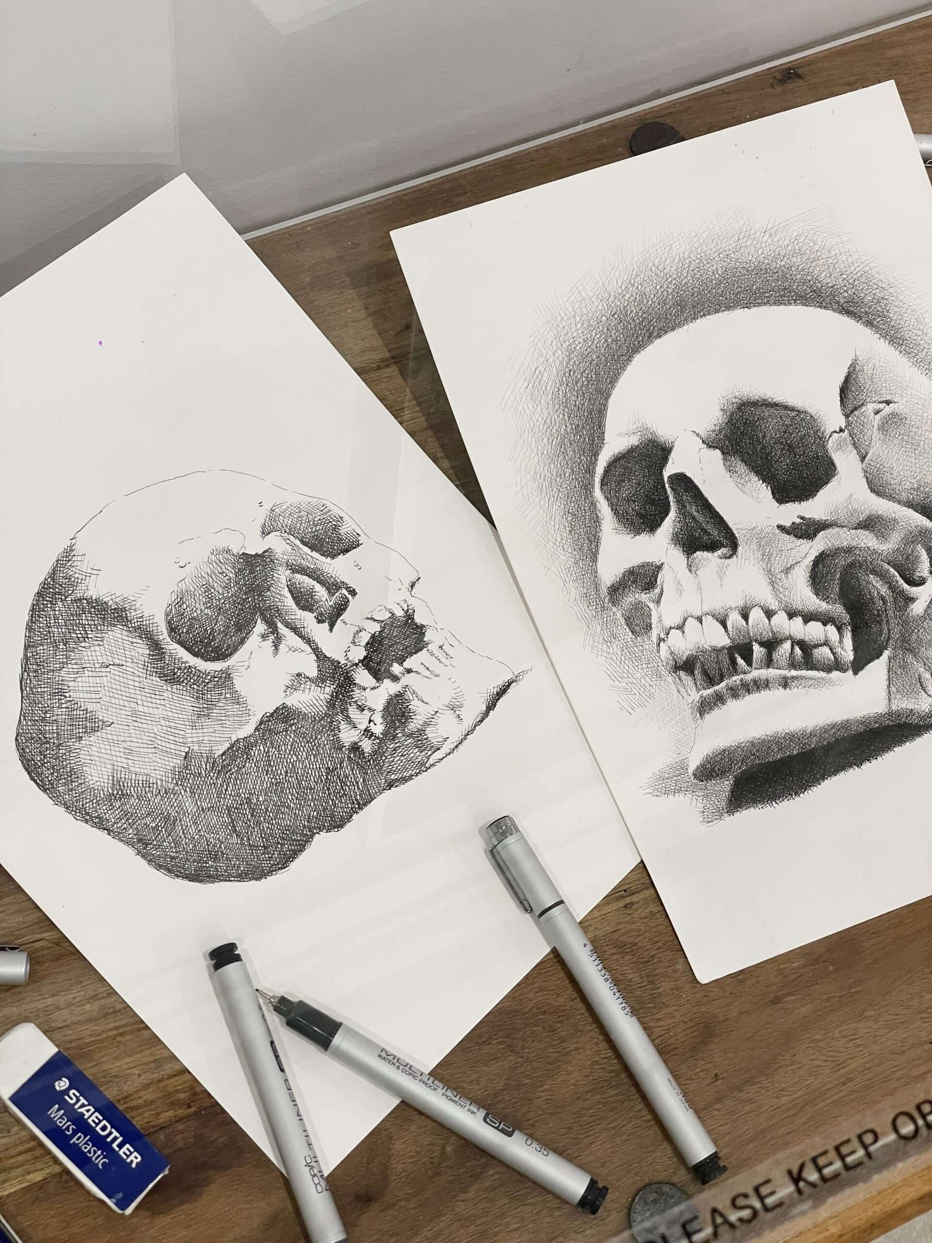 Skull Copic Marker sketches